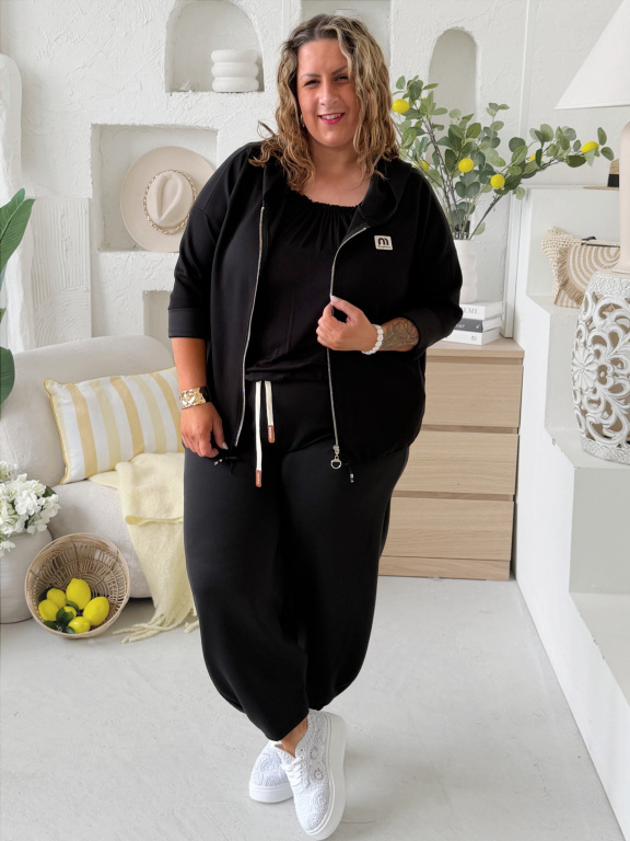 Volnočasové kalhoty máslové Erin do 3XL - černé