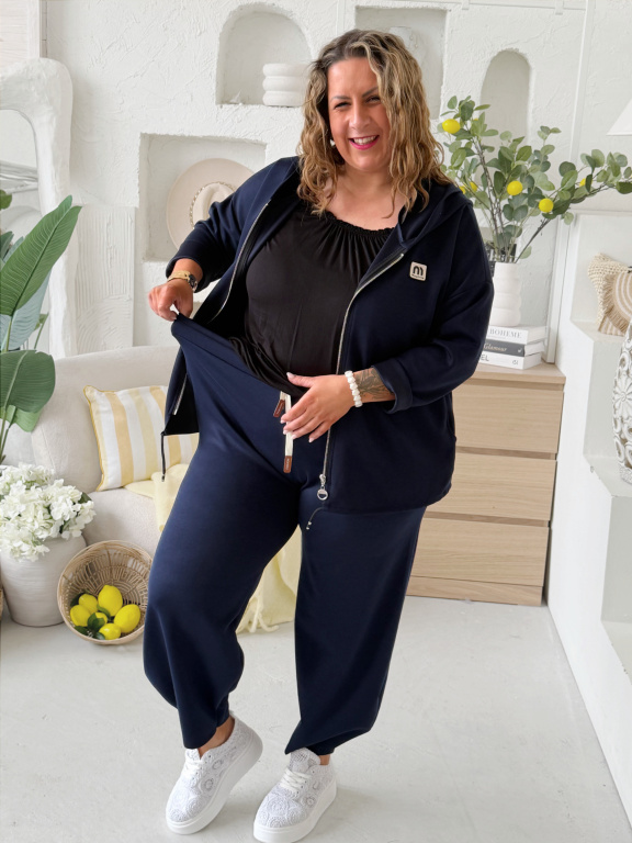 Volnočasové kalhoty máslové Erin do 3XL - tmavě modré