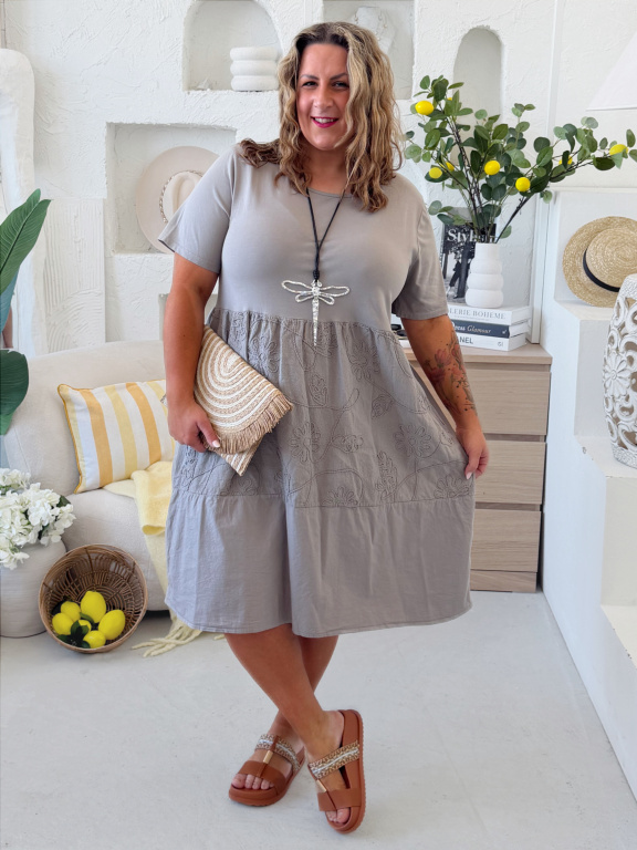 Áčkové midi šaty Luna do 4XL - fango