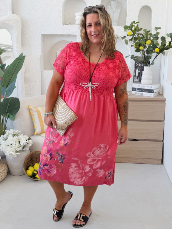 Lehounké šaty Rosie do 4XL lososové