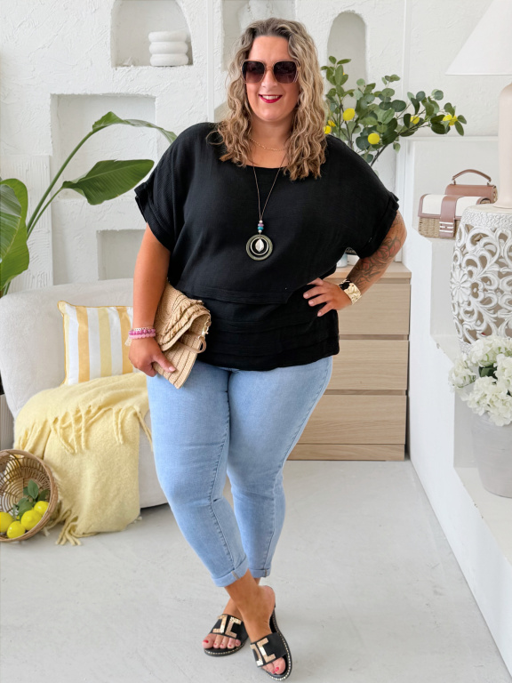 Fáčové tričko Freya do 3XL - černé