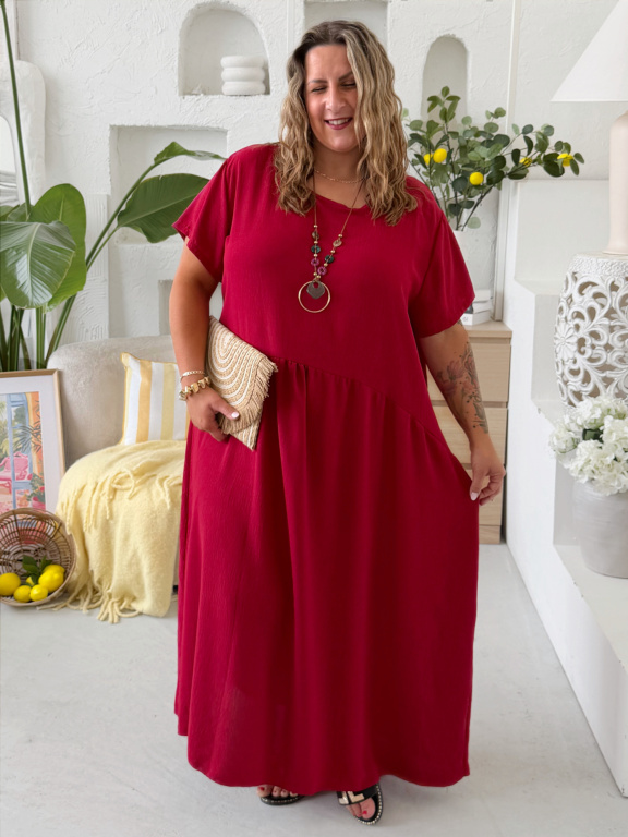 Šaty Sunny Comfort do 5XL - bordó