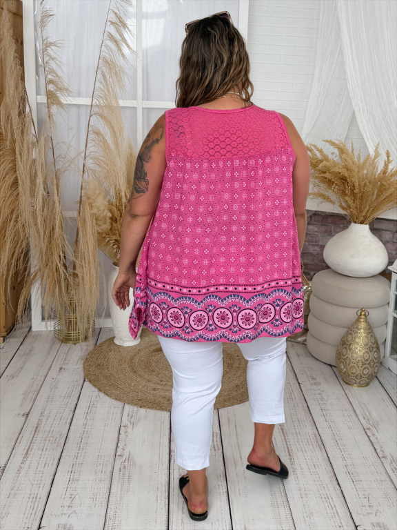 Vzdušné tílko Leonor do 4XL - fuchsia