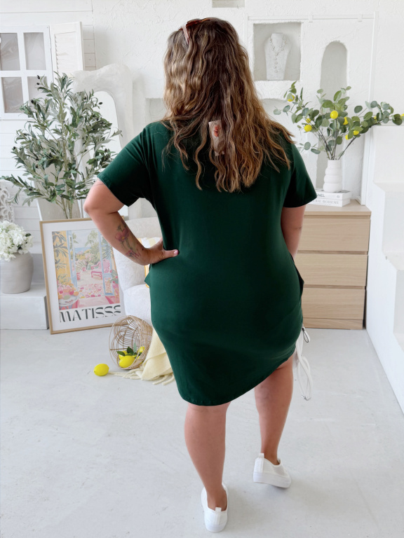 Šaty Basic Short do 4XL - smaragdové