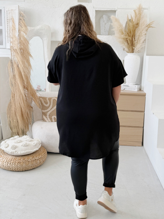 Halenka Sporty z nemačkavého materiálu - černá