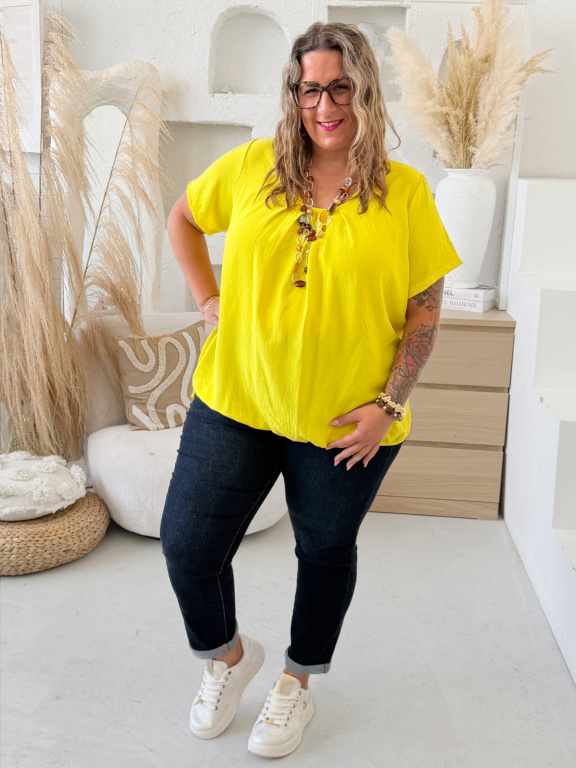 Halenka Miu do 4XL - žlutá