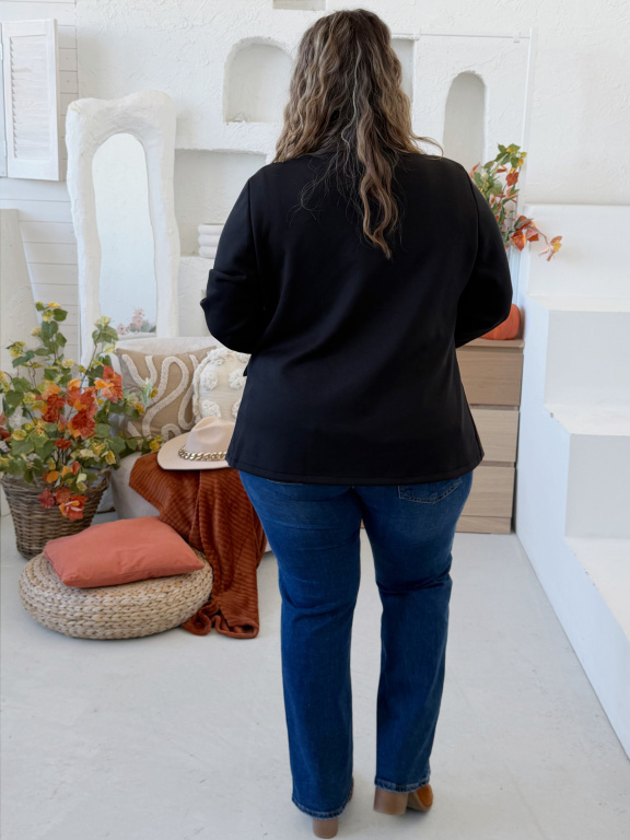 Máselkové sako Holly do 3XL - černé