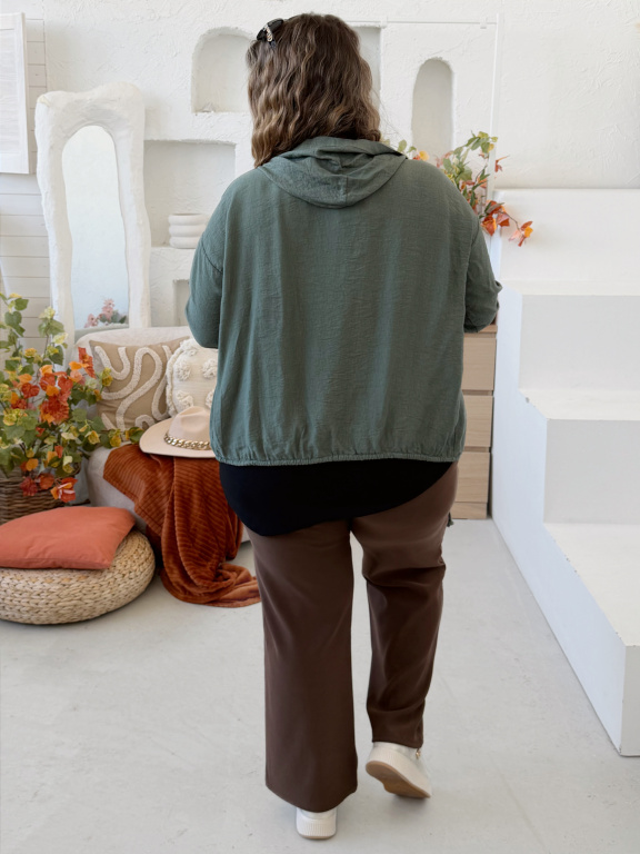 Svrchní košile s kapucou Golia do 4XL - khaki
