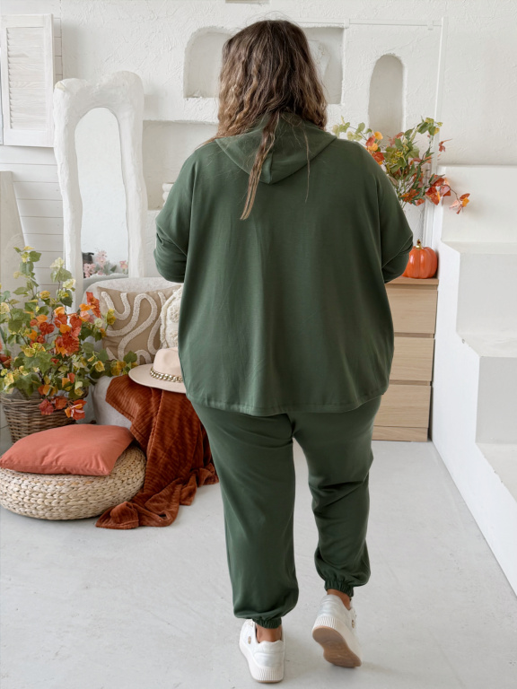 Máselková tepláková souprava Lobby do 4XL - khaki