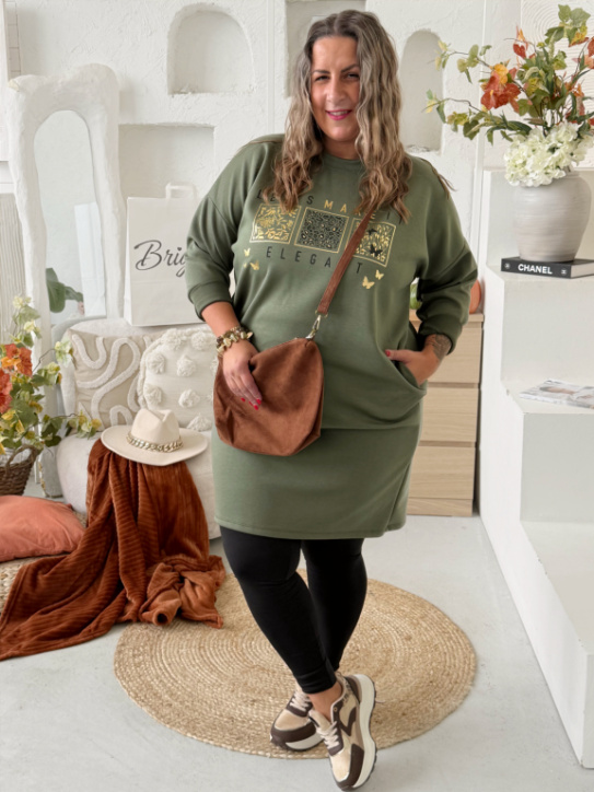 Tunikové šaty Symbol do 4XL - khaki