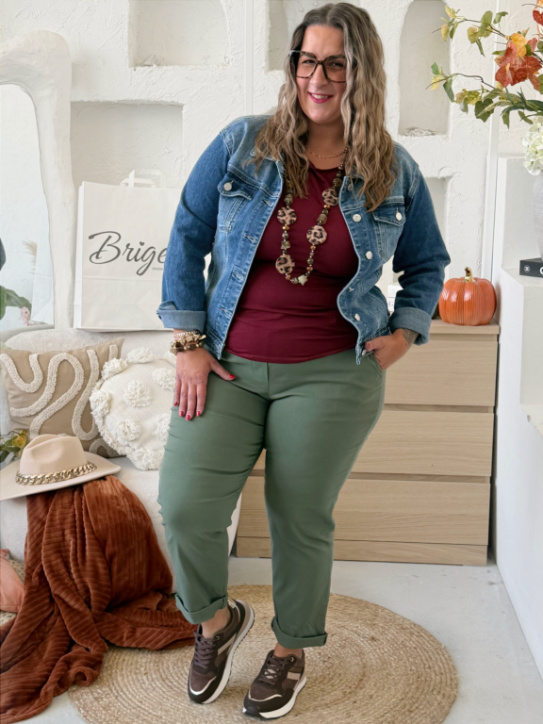 Elastické kalhoty Hope do 4XL - khaki