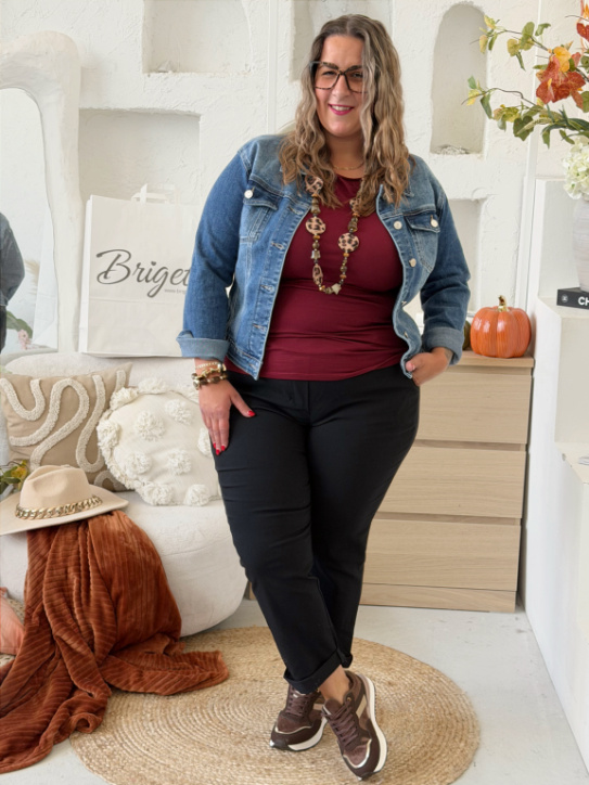 Elastické kalhoty Hope do 4XL - černé