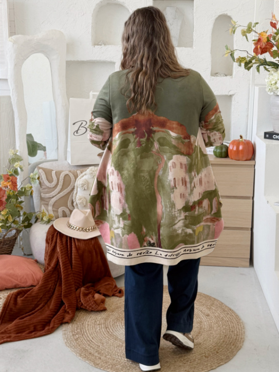 Kabátek vzhled broušené kůže Toscana do 3XL - khaki