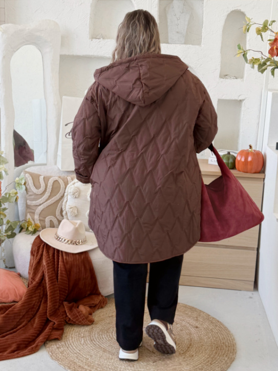 Prošívaná přechodová bunda HOPE do 4XL - karamel
