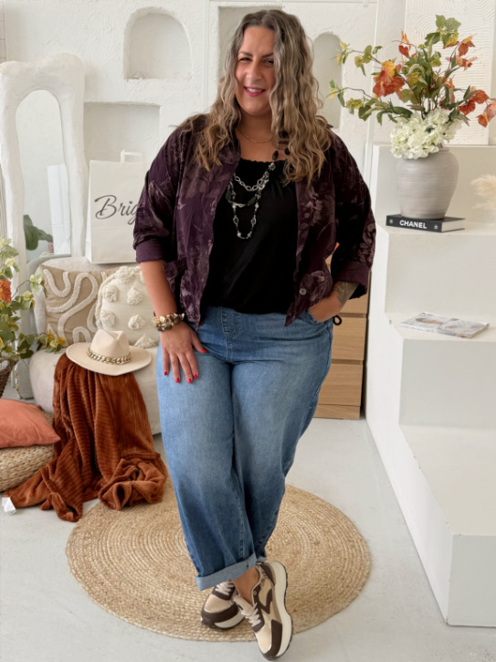 Manšestrová košile Limba do 3XL - tmavě fialová