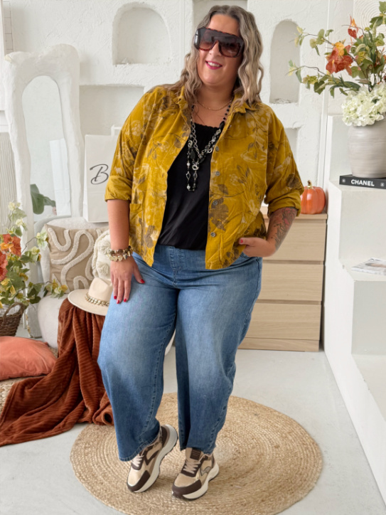 Manšestrová košile Limba do 3XL - žlutá