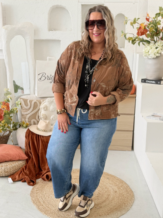 Manšestrová košile Limba do 3XL - karamel