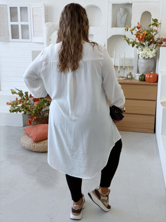 Lehounká oversize košile do 3XL velikosti nemačkavá - bílá