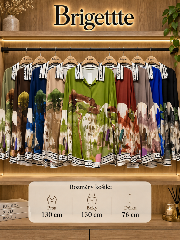 Máselková košile tenká Toscana do 4XL - khaki