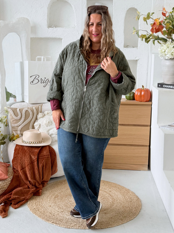 Podzimní prošívaná bunda Jolly do 4XL - khaki