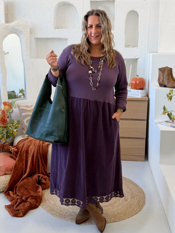 Bavlněné šaty Julia do 4XL - fialové