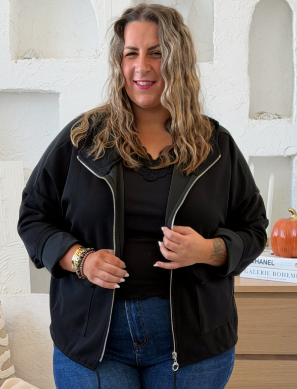 Máselková mikina Exclusive do 4XL - černá