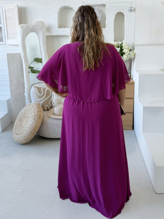 Plesové společenské šaty Aria do 3XL - ostružina