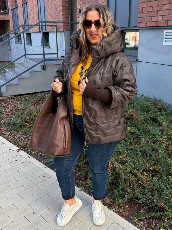 Přechodová bunda Trendy do 3XL - čokoládová