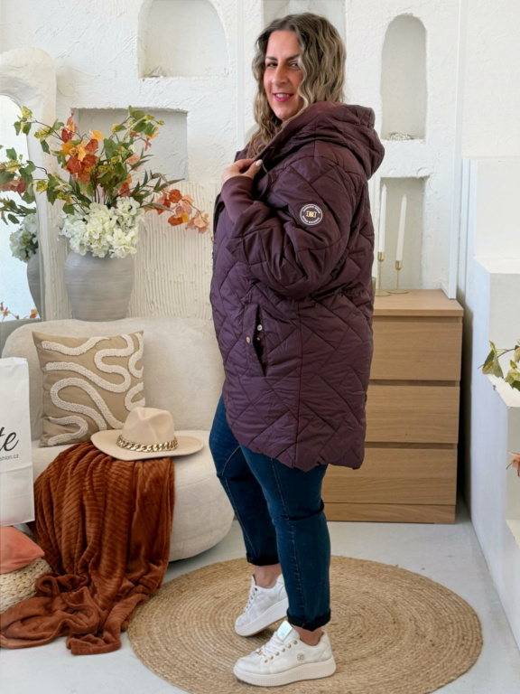 Přechodová - zimní bunda do 6XL - fialová