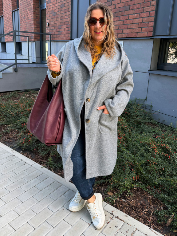 Oversize kabát Margot do 5XL - šedý