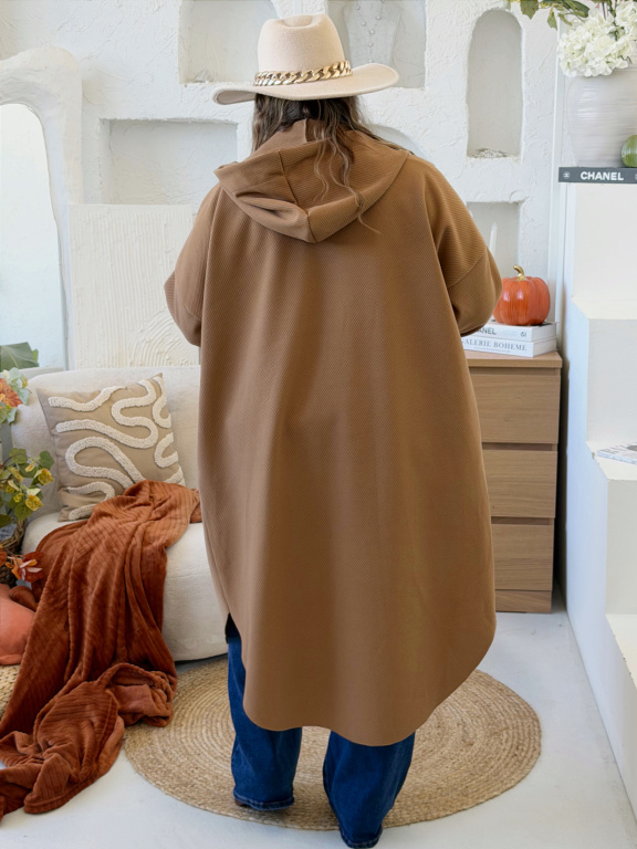 Oversize kabát Elia do 5XL - camel