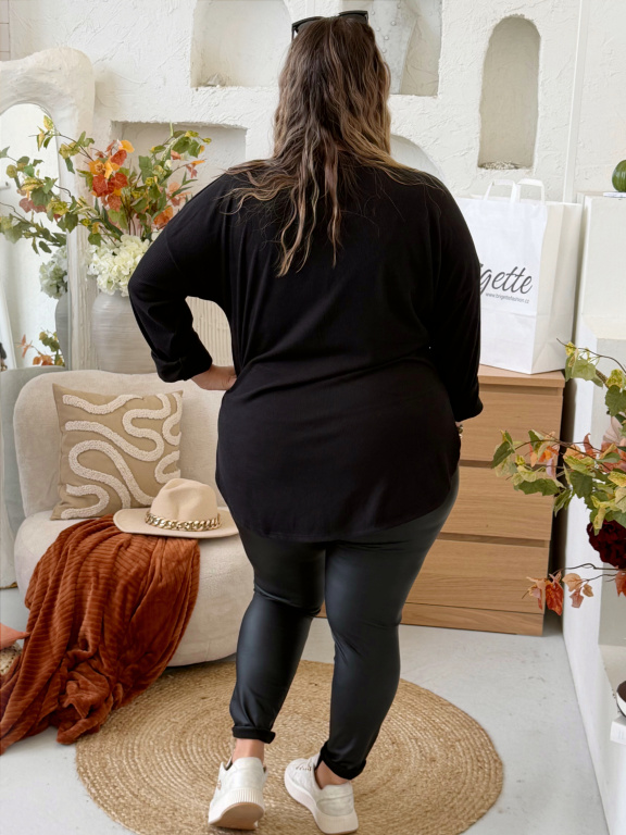 Hřejivé měkoučké tričko Dita do 3XL - černá