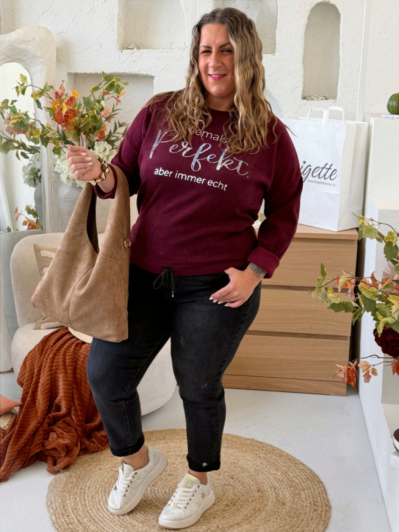 Mikina Perfect do 3XL - víno