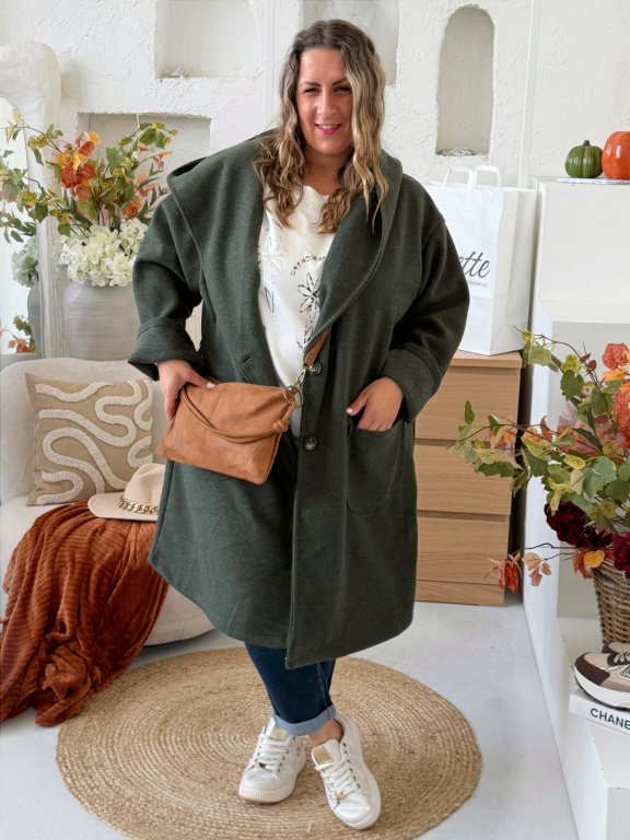 Crossbody kabelka broušená kůže Bella - camel