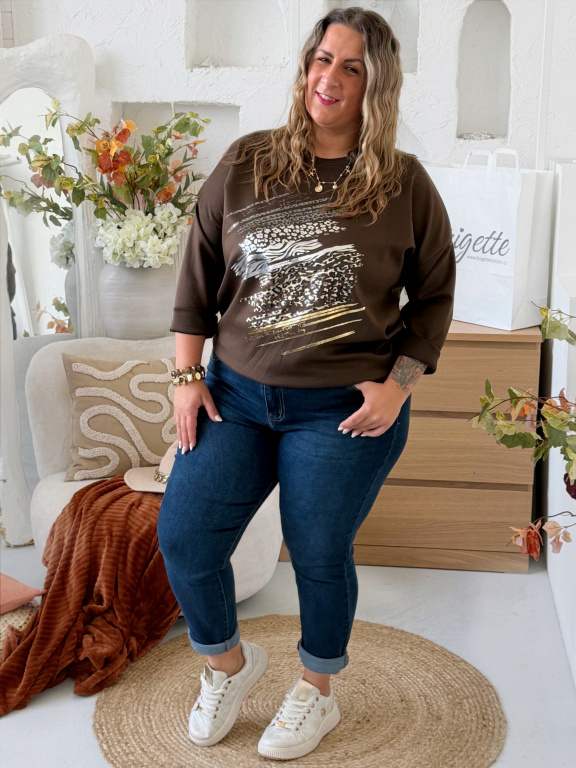 Mikina CikCak do 3XL - čokoláda