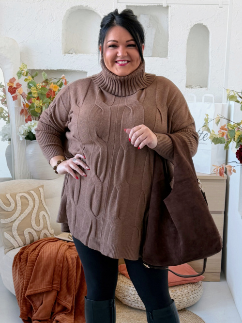 Oversize rolák Sofie do 4XL - čokoláda