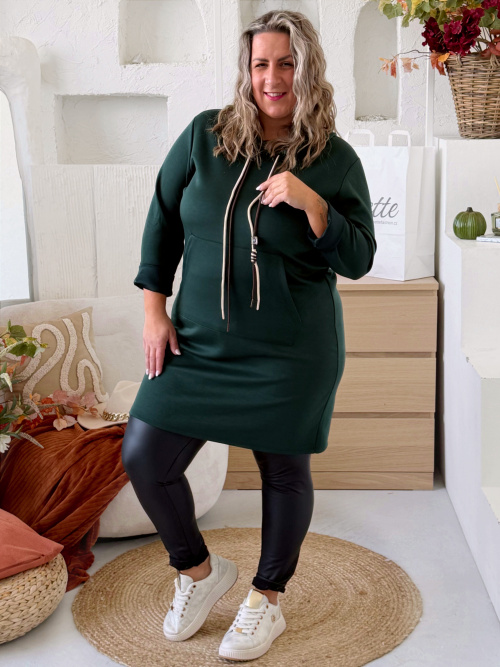 Máselkové tunikové šaty Doris do 3XL - smaragdové