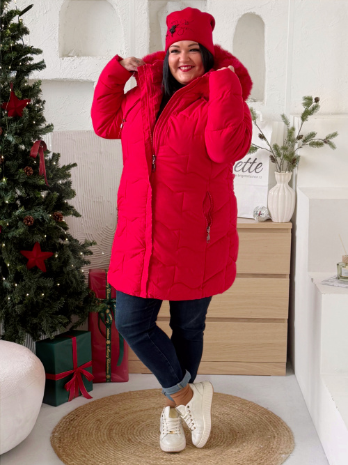 Zimní bunda Soňa do 4XL - červená