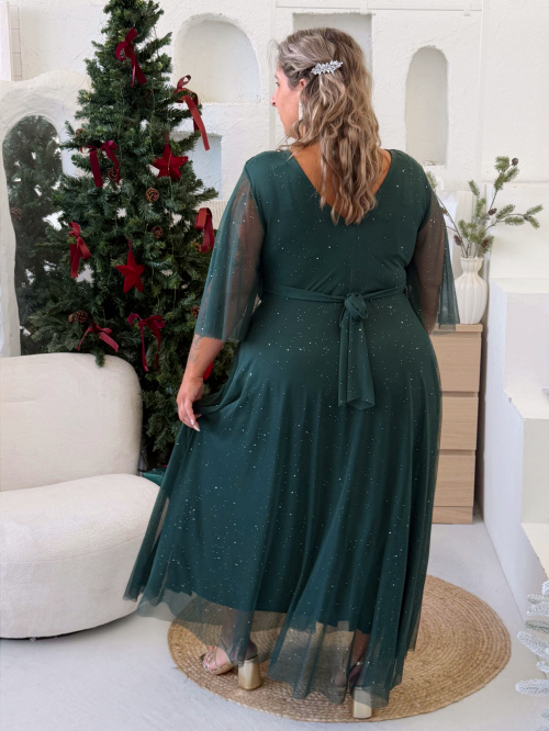 Plesové společenské šaty Isabell do 4XL - smaragdové