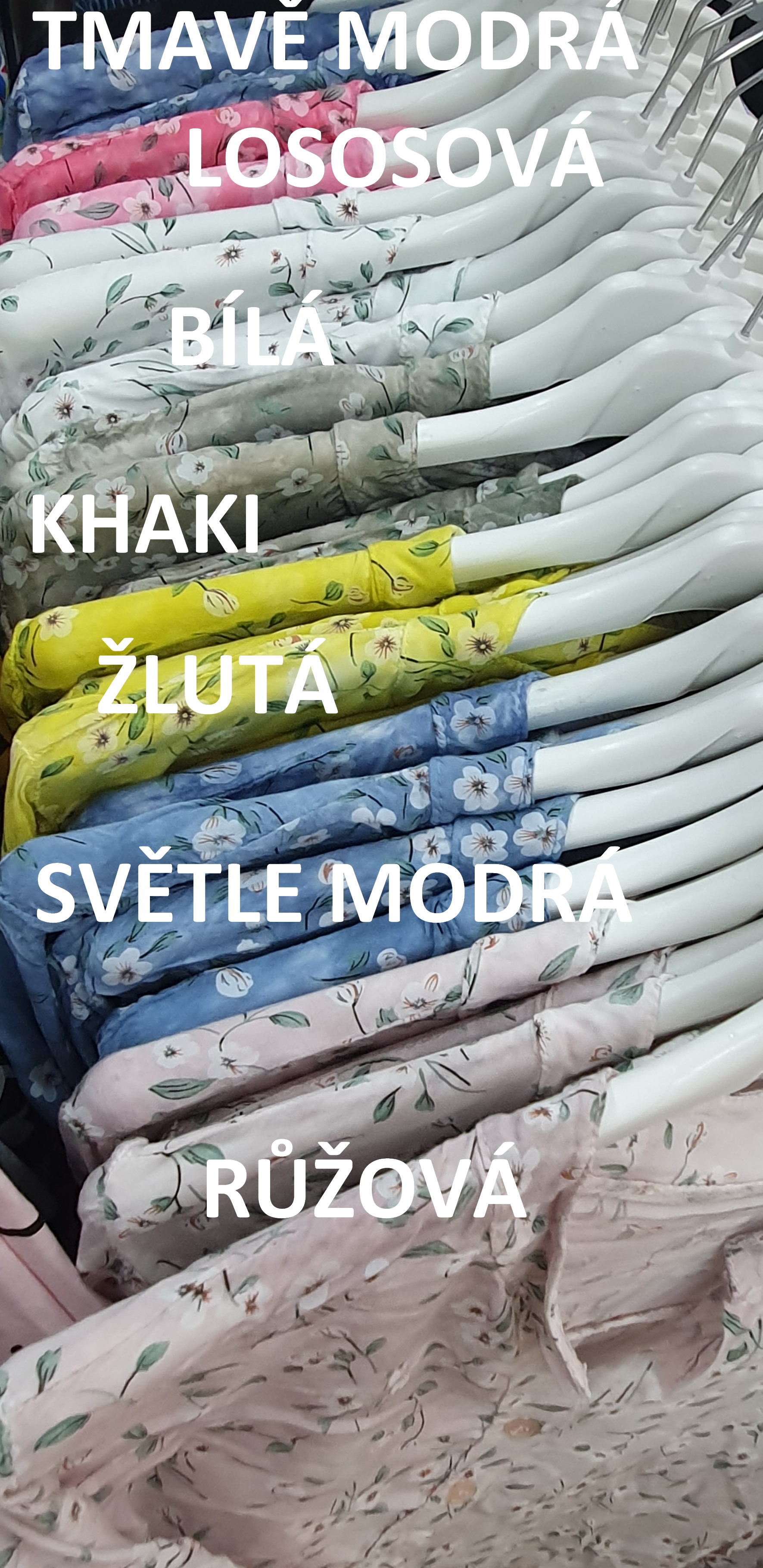 Bavlněná košile s kytičkami Chuc tmavě modrá