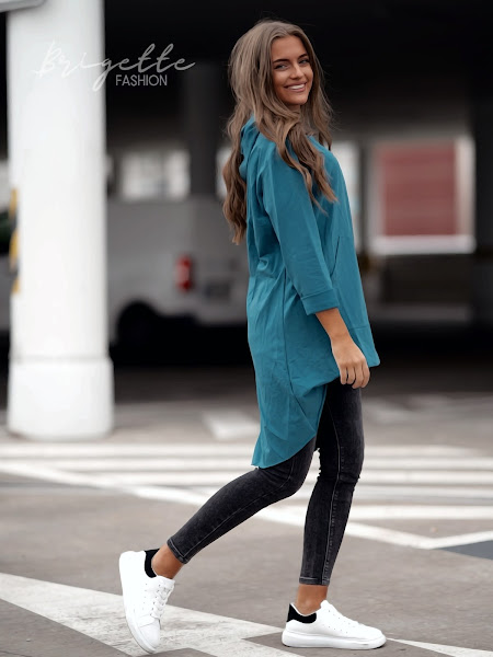 Mikina Fashion - petrolejová