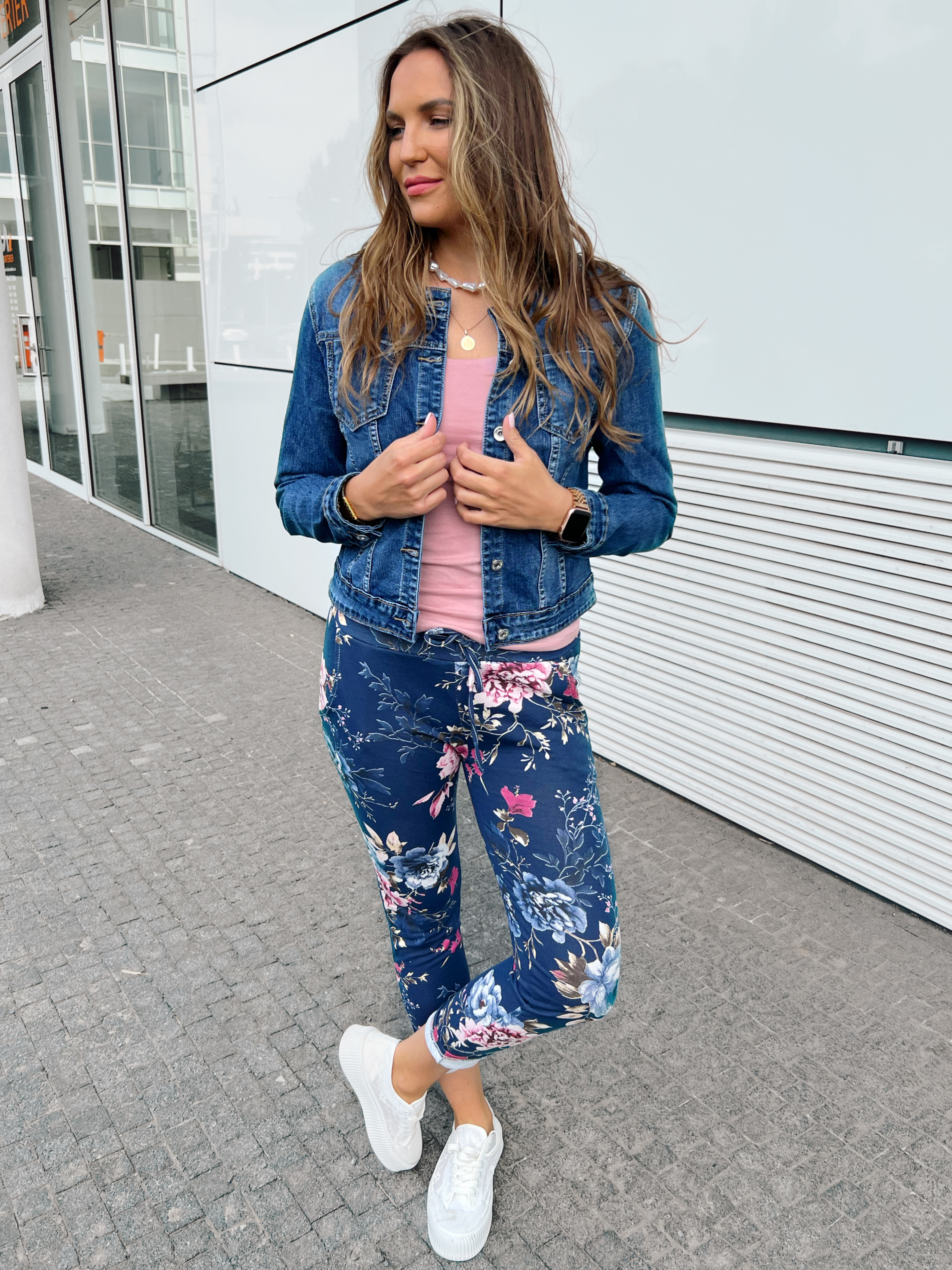Volnočasové kalhoty Blooms modré