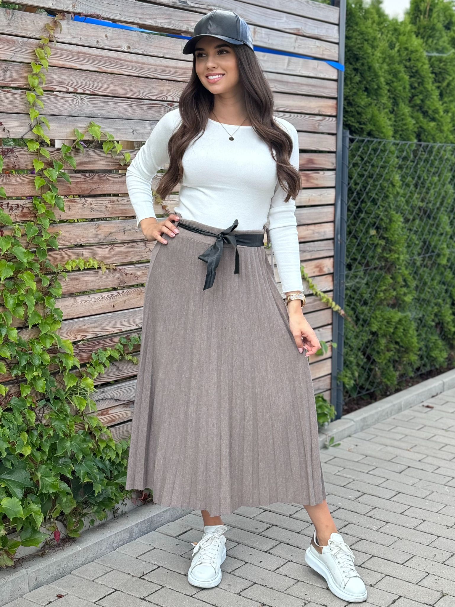 Úpletová sukně cappuccino