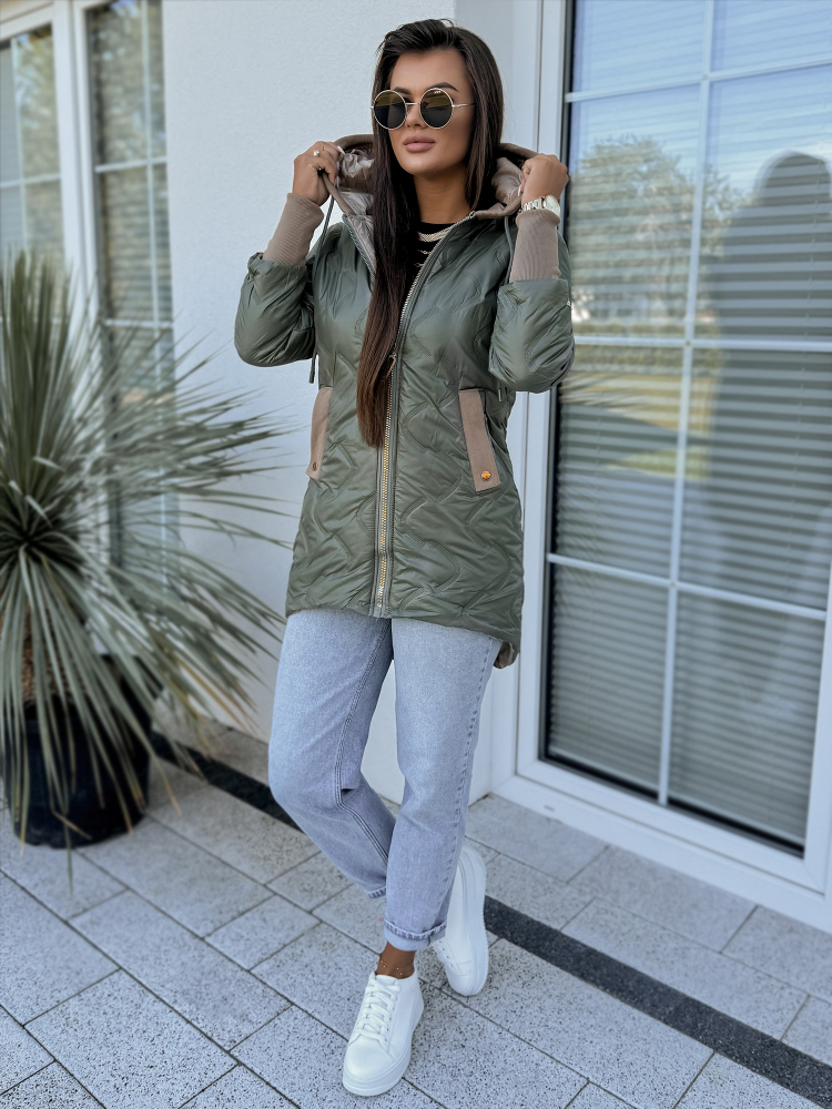 Bunda s kapucí Nalla khaki