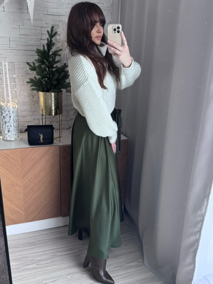 Maxi sukně Satteny khaki
