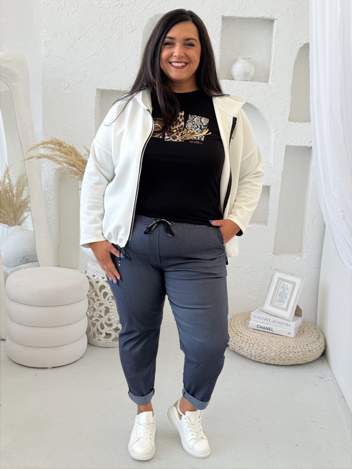 Strečové kalhoty elastické Sporty VĚTŠÍ do 5XL DENIM