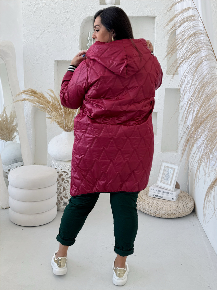 Přechodová bunda One Symbol do 4XL - vínová