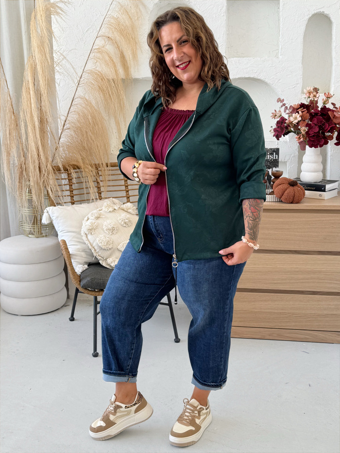 Mikina Brokat smaragdová do 3XL
