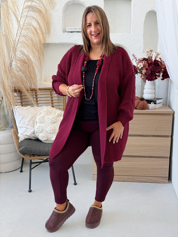 Kardigan Sofie do 5XL burgundy