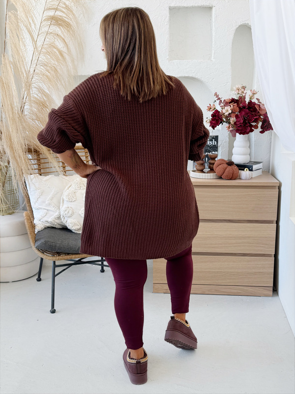 Kardigan Sofie do 5XL čokoládový